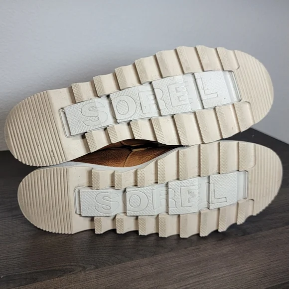 Sorel Kezar Waterproof Leather- Suede Tall Storm Sherpa Lined Laceup Boots Tan - Picture 6 of 8